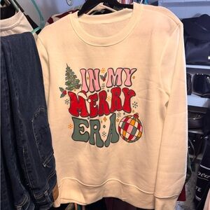 No Boundaries Cream 'In My Merry Era' Sweater